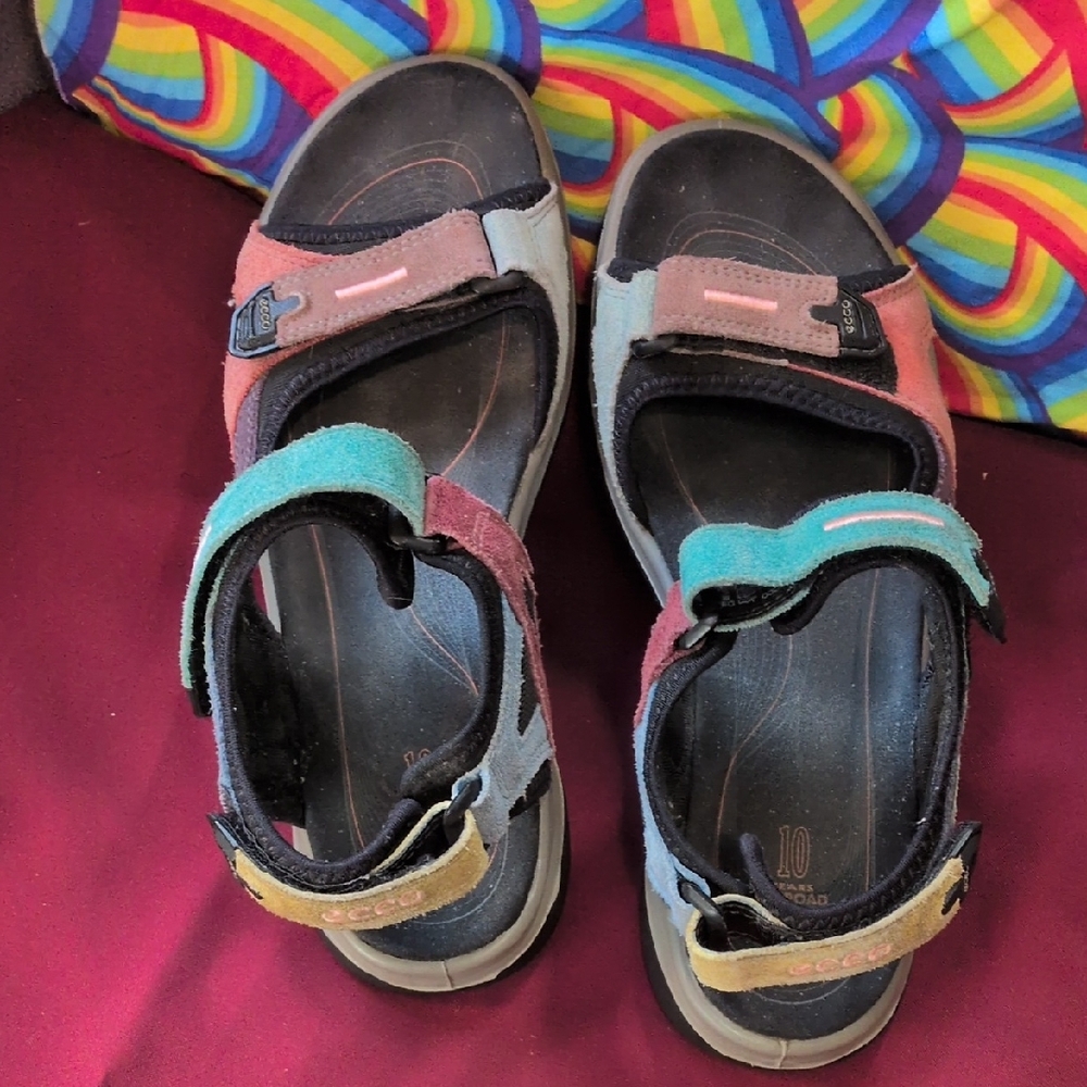 Ecco Ten Years Offroad Multi-Color Strap Sandals